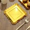 50 Square 5" Gold Paper Dessert Plates Scalloped Rim Party Events Decorations